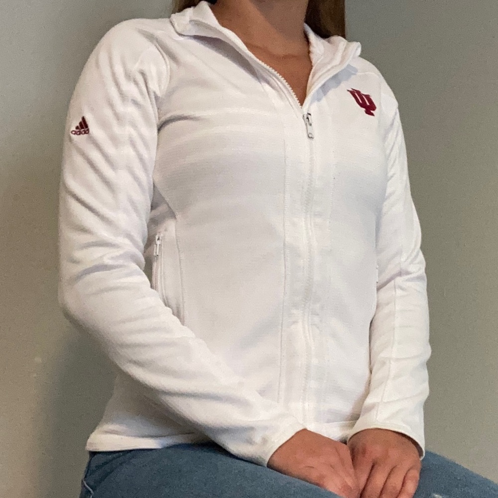 White Adidas IU Zip Up